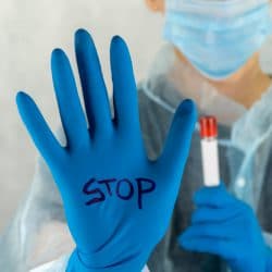 stop writing on surgical glove